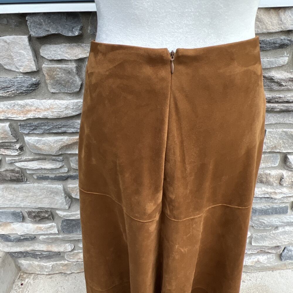 NWT Steve Madden Violetta Skirt Sz Sm Brown Faux Suede Maxi A-Line Boho Western - Picture 6 of 13